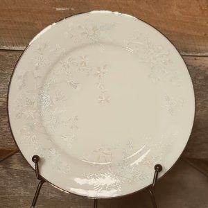 Lenox April Bread Plate - 1980's Pastel Flowers with Platinum Rim